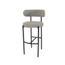 Conjunto 2 Banquetas Altas Camelia Estofada Linho Cinza com Encosto para Cozinha Sala Balcão e Á - 3