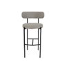 Conjunto 2 Banquetas Altas Camelia Estofada Linho Cinza com Encosto para Cozinha Sala Balcão e Á - 2
