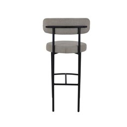 Conjunto 2 Banquetas Altas Camelia Estofada Linho Cinza com Encosto para Cozinha Sala Balcão e Á - 6