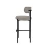 Conjunto 2 Banquetas Altas Camelia Estofada Linho Cinza com Encosto para Cozinha Sala Balcão e Á - 4
