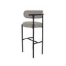 Conjunto 2 Banquetas Altas Camelia Estofada Linho Cinza com Encosto para Cozinha Sala Balcão e Á - 5