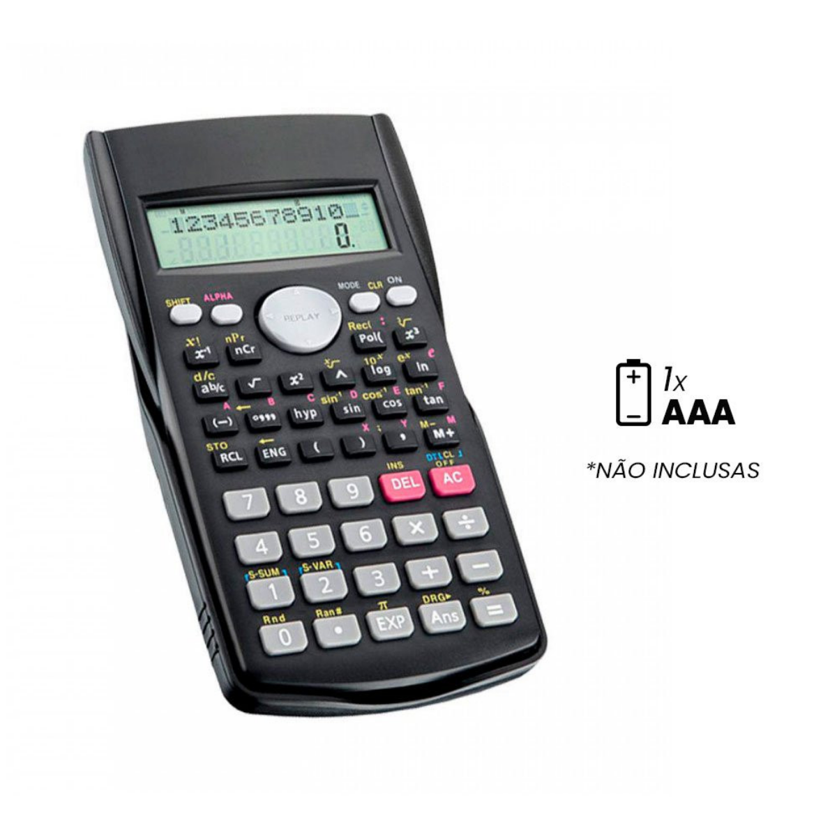 Calculadora Científica com 240 Funções, Visor de 2 Linhas e 10 Dígitos,  Casio, FX-82MS, Cinza