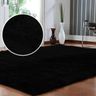 Tapete Shaggy Sala/Quarto Felpudo 140x100cm Preto Casu - 2