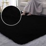 Tapete Shaggy Sala e Quarto Felpudo 140x100cm Preto Casu - 2