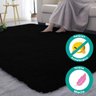 Tapete Shaggy Sala e Quarto Felpudo 140x100cm Preto Casu - 4