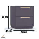 Ver imagem 5 de Mesa de Cabeceira 2 Gavetas 50cm Dubai - Vlr Móveis: Alasca
