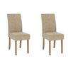 Kit 2 Cadeiras com Assento e Encosto Estofado Amarula Suede Bege - 1