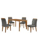 Ver imagem 1 de Mesa Liz 120 MDF com 4 Cadeiras Melissa Linho Grafite/Naturalle/Naturalle