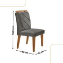 Ver imagem 5 de Mesa Liz 120 MDF com 4 Cadeiras Melissa Linho Grafite/Naturalle/Naturalle