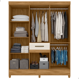 Guarda-roupa Roupeiro Casal 8 Portas 1 Gaveta Moval Freijó - 6