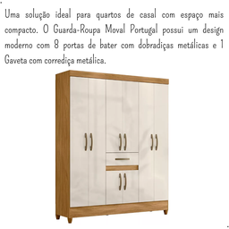 Guarda-roupa Roupeiro Casal 8 Portas 1 Gaveta Moval Freijó - 4