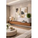 Ver imagem 2 de Rack Suspenso Nicho 3 Portas Línea Cedro para Painel ou Tv até 75 Polegadas 2.0