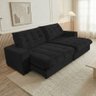 Sofá Califórnia Retrátil e Reclinável 4 Lugares 2,30m com Molas Ensacadas e Pillow Preto - 1
