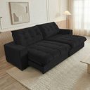 Ver imagem 1 de Sofá Califórnia Retrátil e Reclinável 4 Lugares 2,30m com Molas Ensacadas e Pillow Preto