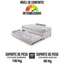 Ver imagem 6 de Bicama Box Solteiro Courino Linho Areia 96x203x28 Cm com Colchão Hanover Inducol Molas Ensacadas