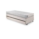 Ver mais imagens de Bicama Box Solteiro Courino Linho Areia 96x203x28 Cm com Colchão Hanover Inducol Molas Ensacadas