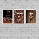 Ver imagem 1 de Kit 3 Quadros Cantinho do Café Grãos 33x24cm:madeira Branca