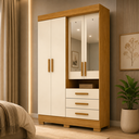Ver imagem 2 de Guarda-Roupa 4 Portas 3 Gavetas com Espelho Debora Acp
