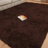 Tapete Shaggy para Sala Felpudo 200x140cm Tabaco Casu - 1