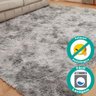 Tapete Shaggy para Sala Felpudo 200x240cm Cinza Casu - 4