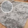 Tapete Shaggy para Sala Felpudo 200x240cm Cinza Casu - 2