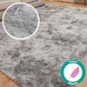 Tapete Shaggy para Sala Felpudo 200x240cm Cinza Casu - 3