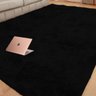 Tapete Shaggy para Sala Felpudo 200x240cm Preto Casu - 1