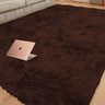 Tapete Shaggy para Sala Felpudo 200x240cm Tabaco Casu - 1