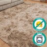 Tapete Shaggy para Sala Felpudo 300x200cm Bege Casu - 4