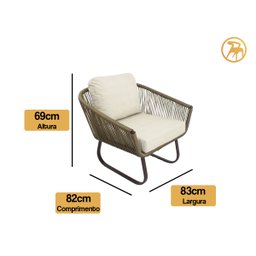 Conjunto de Poltronas, Namoradeira e Mesa Milão em Alumínio com Almofadas Impermeáveis para - Verde - 8