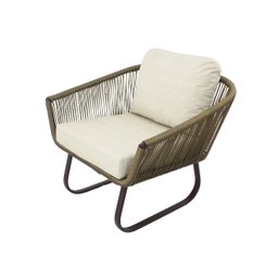 Conjunto de Poltronas, Namoradeira e Mesa Milão em Alumínio com Almofadas Impermeáveis para - Verde - 6