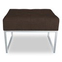 Ver imagem 4 de Puff Lisa Suede Base Metálica Industrial Prata - Pallazio Marrom