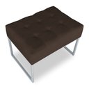 Ver imagem 3 de Puff Lisa Suede Base Metálica Industrial Prata - Pallazio Marrom