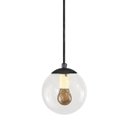 Ver imagem 1 de Pendente Preto C/ Globo de Vidro Cristal de 14cm + Led 2w
