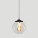Ver imagem 2 de Pendente Preto C/ Globo de Vidro Cristal de 14cm + Led 2w