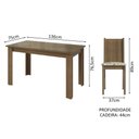 Ver imagem 3 de Conjunto Sala de Jantar Mesa Tampo de Vidro 6 Cadeiras Rustic-lírio Bege