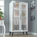 Ver imagem 1 de Cristaleira Tiffany 2 Portas de Vidro Branco