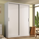 Ver imagem 2 de Guarda-roupa Solteiro Roma 2 Portas de Correr 2 Gavetas Branco