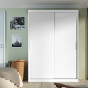 Ver imagem 4 de Guarda-roupa Solteiro Roma 2 Portas de Correr 2 Gavetas Branco