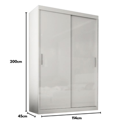Guarda-roupa Roma 2 Portas de Correr 2 Gavetas Branco - 4