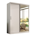 Ver imagem 6 de Guarda Roupa Solteiro Roma 2 Portas Corre 2 Gavetas com Espelho Branco