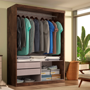 Ver imagem 3 de Guarda Roupa Solteiro Roma 2 Portas de Correr 2 Gavetas Chocolate/off-white