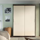 Ver imagem 4 de Guarda Roupa Solteiro Roma 2 Portas de Correr 2 Gavetas Chocolate/off-white