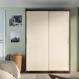 Guarda-roupa Roma 2 Portas de Correr 2 Gavetas Chocolate/off-white - 1
