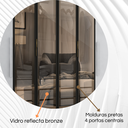 Ver imagem 4 de Guarda Roupa Casal Valencia 6 Portas 6 Gavetas com Vidro Reflecta