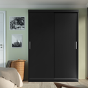 Ver imagem 4 de Guarda-roupa Solteiro Roma 2 Portas de Correr 2 Gavetas Cor Ônix