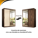 Ver imagem 6 de Guarda Roupa Solteiro Roma 2 Portas Corre 2 Gavetas com Espelho Chocolate/off-white