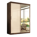 Ver imagem 7 de Guarda Roupa Solteiro Roma 2 Portas Corre 2 Gavetas com Espelho Chocolate/off-white