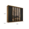 Guarda Roupa Casal Valencia 6 Portas 6 Gavetas com Vidro Reflecta - 4