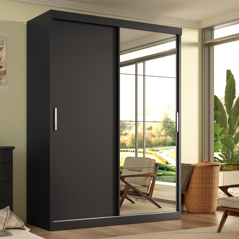 Guarda Roupa Solteiro Roma 2 Portas Corre 2 Gavetas com Esp Onix